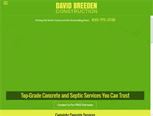 Tablet Screenshot of breedensepticsystemdelrio.com